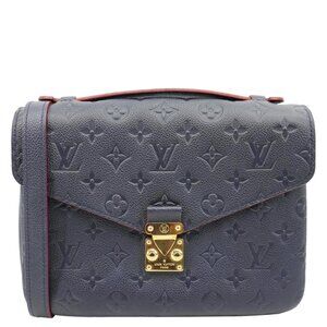 Louis Vuitton  Metis Pochette Empreinte Leather Crossbody Bag Navy Blue